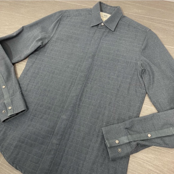 WRK Work Rest Karma Quilted Snap Button Down Flannel Shirt Casual Grid Mens XS - Picture 9 of 15